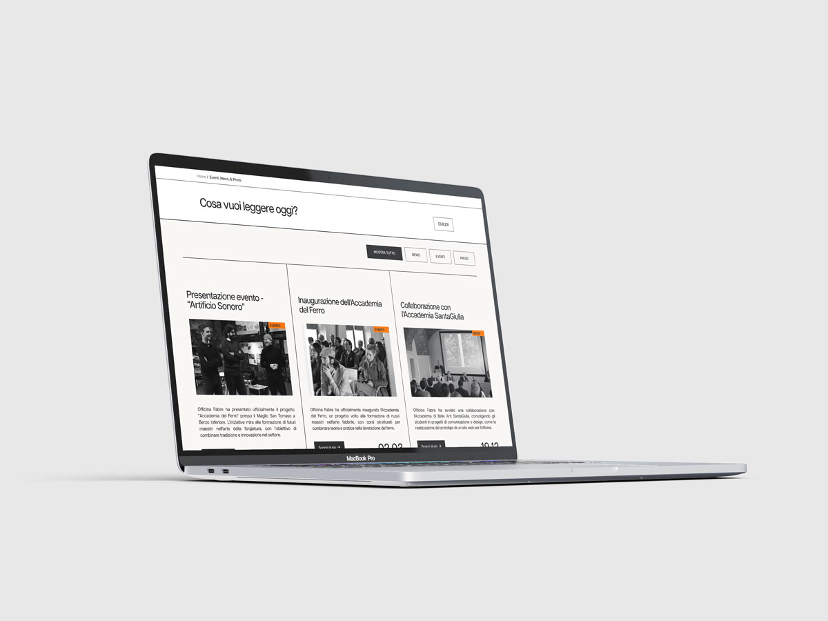 Archivio filtrabile di news, eventi e press del sito Officina Fabre